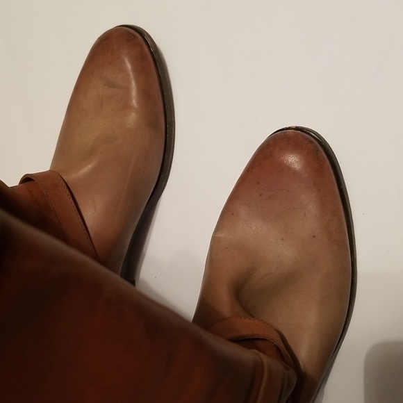 Golden Goose Carlyle Leather Boots Cognac Brown Distressed Vintage Style - Picture 14 of 16